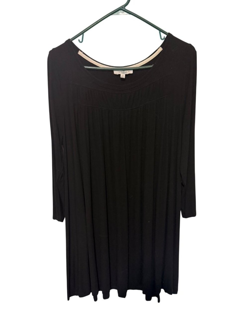 Umgee Dress Swing style Black Long Sleeve Pleated Top Womans 1X